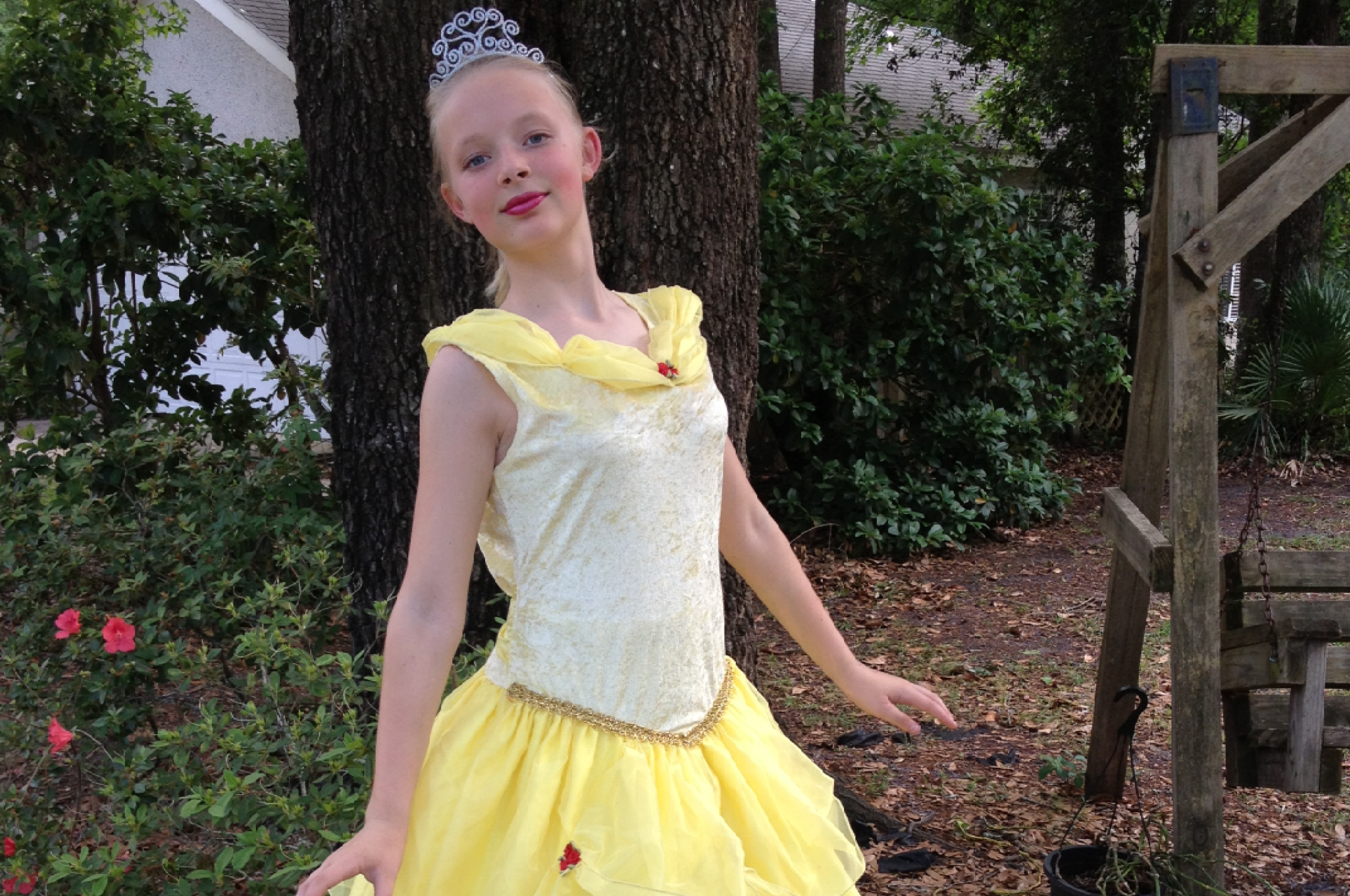 Young girl dressed as a princess