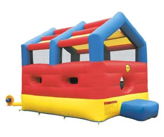 Red and blue bouncy castle