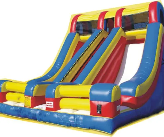 Inflatable slide with colorful design